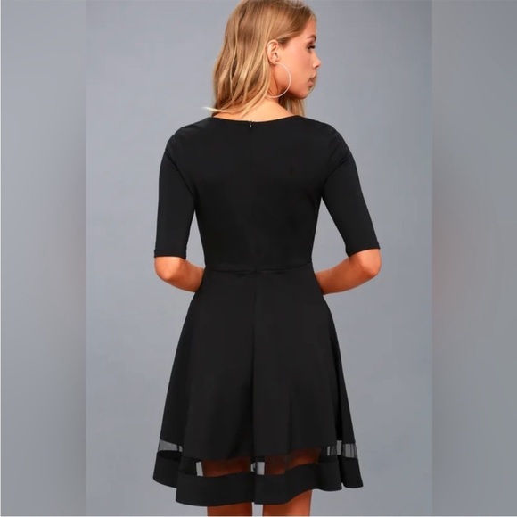 Lulus Sheer Factor Black Mesh Skater Dress NWT - Picture 9 of 9